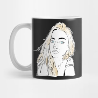 Beautiful girl looking at you - Blonde Black Mug